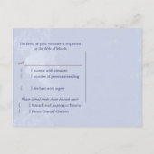 Menu Mariage bleu printemps Choix RSVP (Dos)