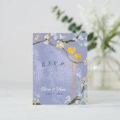 Menu Mariage bleu printemps Choix RSVP (Debout devant)