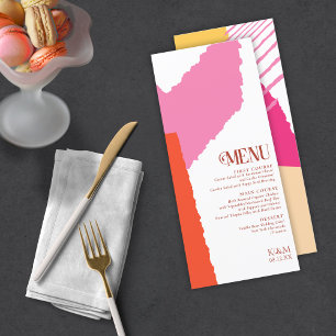 Menu Mariage Bloc de couleur - Été ID740