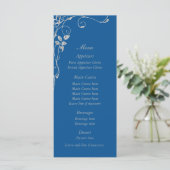 Menu Mariage Blue Faux Diamond Heart Swirl (Debout devant)