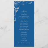 Menu Mariage Blue Faux Diamond Heart Swirl (Devant)