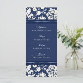 Menu mariage Blue Floral Damask (Debout devant)