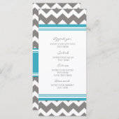 Menu mariage Blue Grey Chevron (Devant / Derrière)