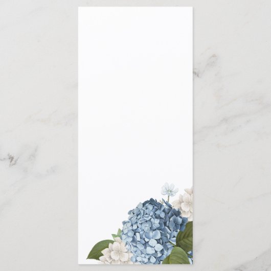 Menu Mariage Blue Hydrangea (Dos)