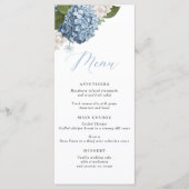 Menu Mariage Blue Hydrangea (Devant)