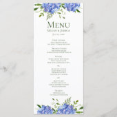 Menu Mariage Blue Hydrangeas (Devant)