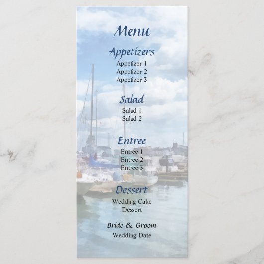 Menu Mariage Boat Basin Fells Point (Devant)