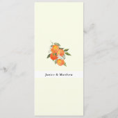 Menu Mariage Bohème Abstrait Jardin Orange (Dos)