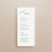 Menu Mariage bohème avec nom d'hôte et script