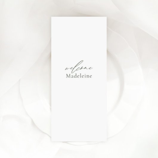 Menu Mariage bohème avec nom d'hôte et script