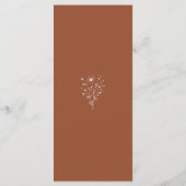 Menu Mariage Bohème Botanique Orange Brûlé Rustique (Dos)