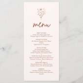 Menu Mariage Bohème Botanique Orange Brûlé Rustique (Devant)