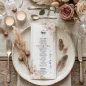 Menu Mariage Bohème Chic Terracotta