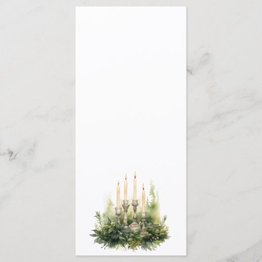 Menu Mariage bohème de la forêt d'aquarelle enchantée (Dos)
