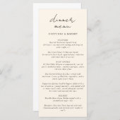Menu Mariage bohème de la forêt d'aquarelle enchantée (Devant / Derrière)