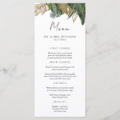 Menu Mariage Bohème Été Botanique de Verdure Tropicale (Devant)