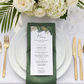 Menu Mariage Bohème Été Botanique de Verdure Tropicale