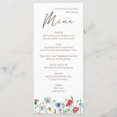 Menu Mariage Bohème Fleur Sauvage (Devant)
