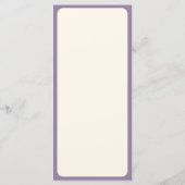 Menu Mariage Bohème Fleur Sauvage Violet Poussiéreux (Dos)