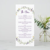 Menu Mariage Bohème Floral Simple Moderne (Debout devant)