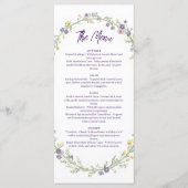 Menu Mariage Bohème Floral Simple Moderne (Devant)