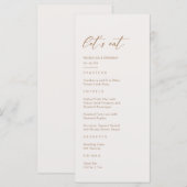 Menu Mariage Bohème Herbe de Pampas Tons Terreux (Devant / Derrière)