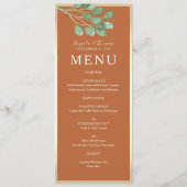 Menu Mariage Bohème Orange Brûlé (Devant)