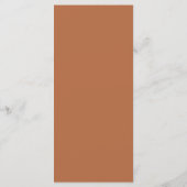 Menu Mariage Bohème Rustique Terracotta Orange Brûlé (Dos)