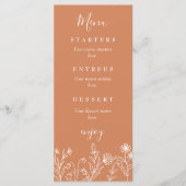 Menu Mariage bohème sauvage en terre cuite (Devant)