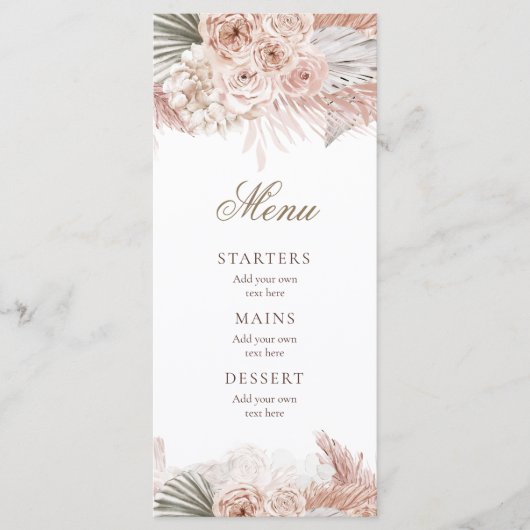 menu mariage boho (Devant)
