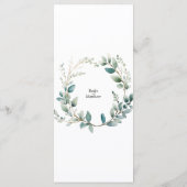 Menu Mariage Boho Bliss (Dos)