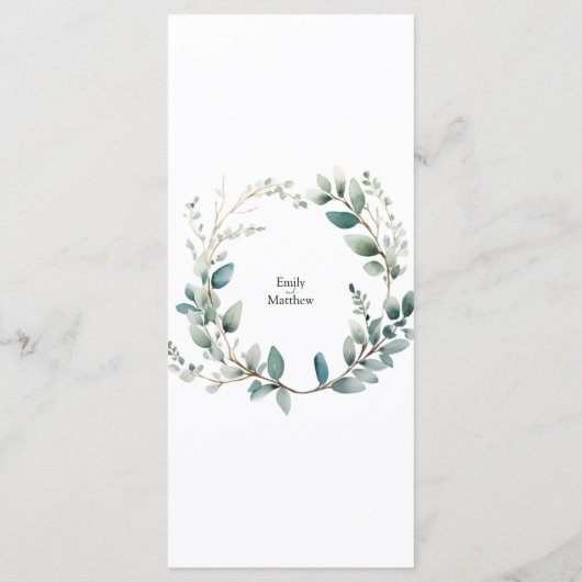 Menu Mariage Boho Bliss (Dos)