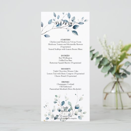 Menu Mariage Boho Bliss (Debout devant)