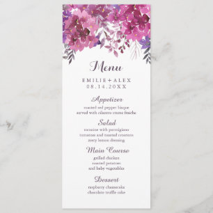 Menu Mariage Boho Botanical