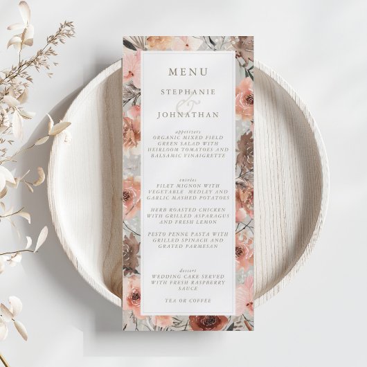 Menu Mariage Boho d'automne