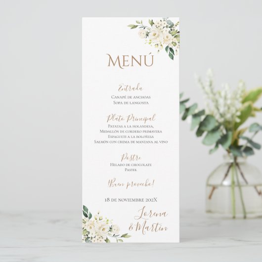 Menu Mariage Boho espagnol (Debout devant)