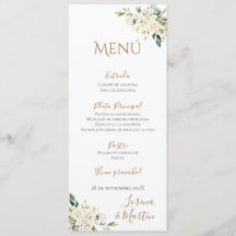Menu Mariage Boho espagnol
