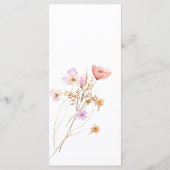 Menu Mariage Boho fleur sauvage (Dos)