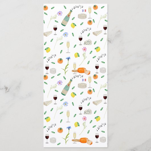 Menu Mariage Boho français Citrus (Dos)