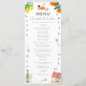 Menu Mariage Boho français Citrus (Devant)