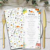 Menu Mariage Boho français Citrus