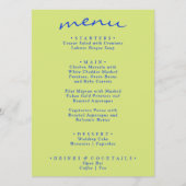 Menu Mariage Boho moderne et brillant de couleur rétro (Devant)