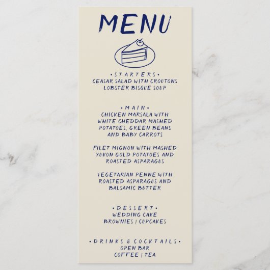 Menu Mariage Boho moderne rétro Gras (Devant)