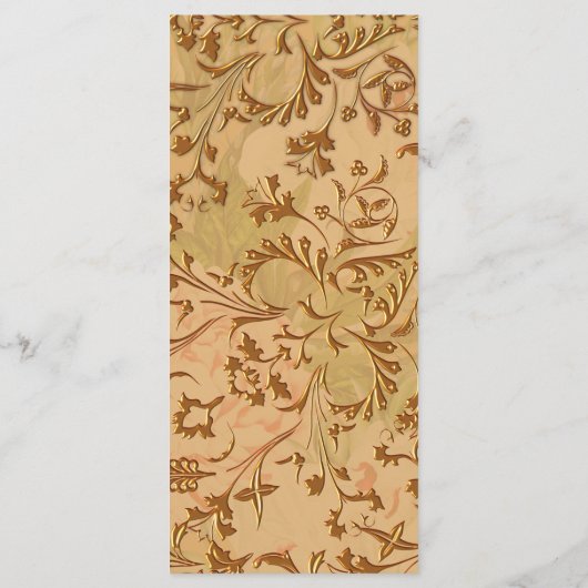 Menu Mariage Boho or et feuille d'or Harvest (Dos)