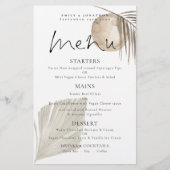 Menu Mariage Boho Pampas Grass Crème Budget (Devant)