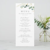 Menu Mariage boho rustique eucalyptus vert (Debout devant)