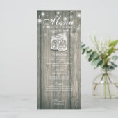 Menu mariage Bois rustique & Mason Jar String Ligh (Debout devant)