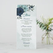 Menu Mariage botanique bleu et bleu marine (Debout devant)