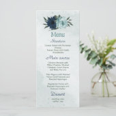 Menu Mariage botanique bleu et bleu marine (Debout devant)