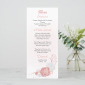 Menu mariage botanique de fleurs rose et blanche (Debout devant)